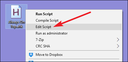 chọn nút chuột phải trên File này và chọn Edit Script.