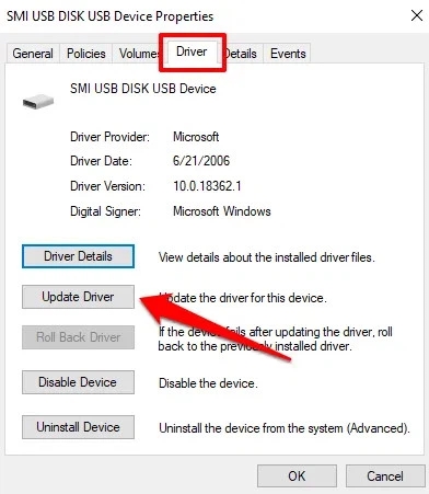 Cập nhật trình điều khiển ổ đĩa qua Device Manager