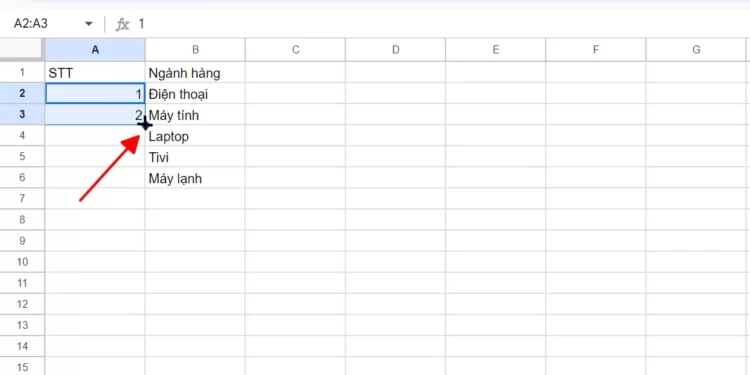 đánh số thứ tự trong excel