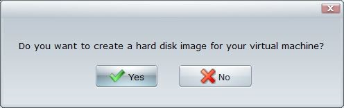 cửa sổ bật lên sẽ xuất hiện hỏi bạn có muốn tạo ảnh đĩa cứng cho phần máy ảo hay không