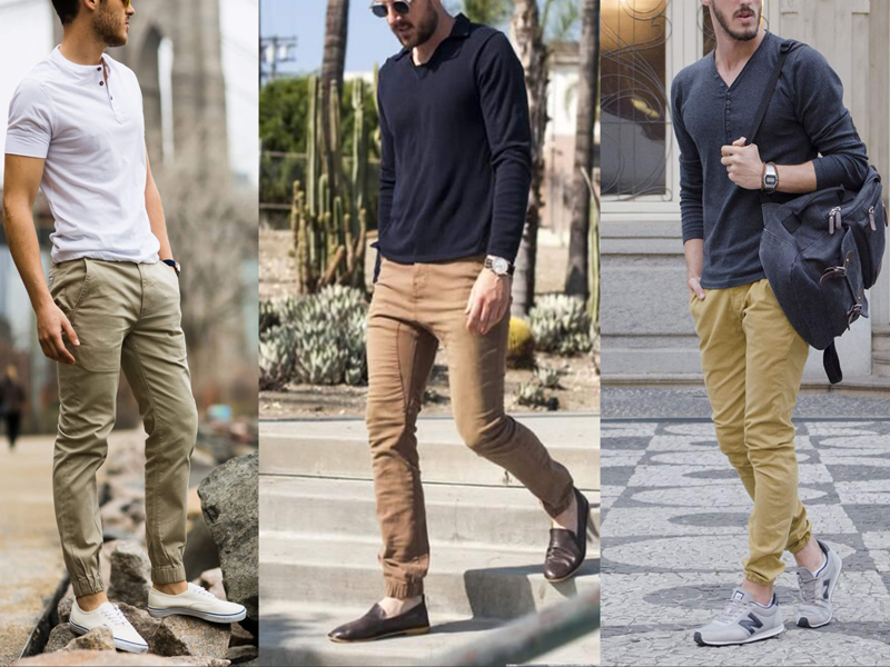 Jogger kaki áo thun