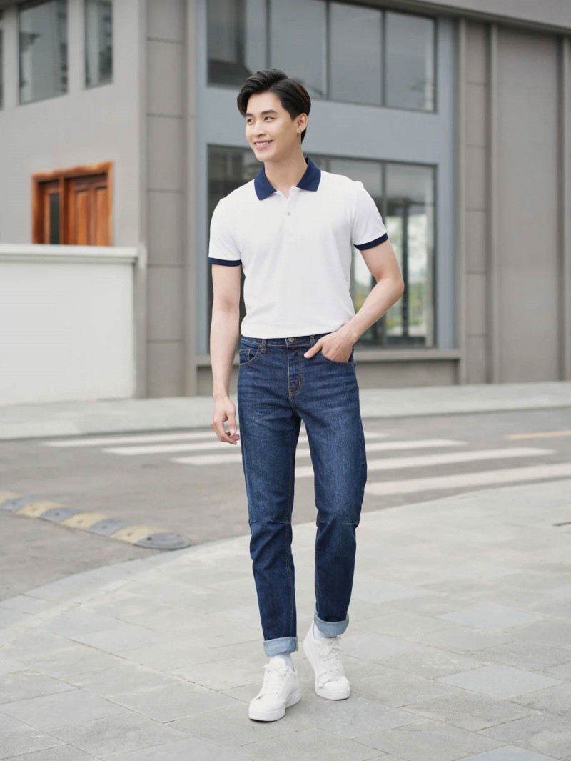Mix áo thun trắng cùng quần bò tối màu - Sự đơn giản nhưng không hề nhàm chán