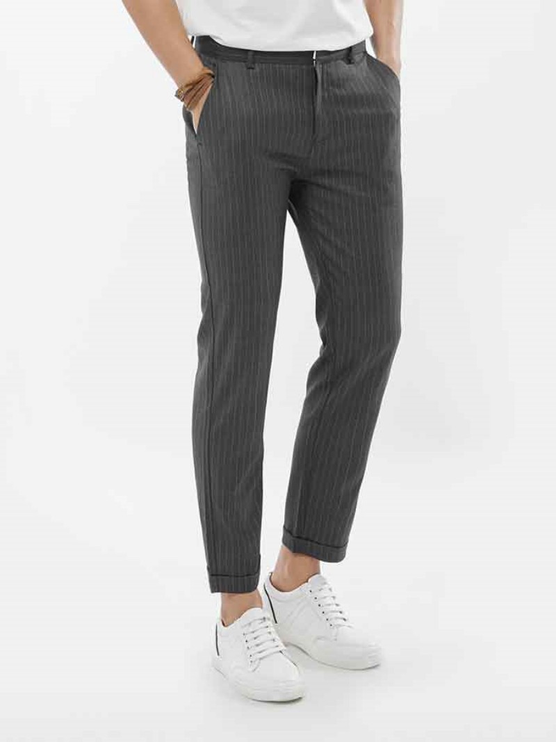 Quần âu dáng Hàn kẻ tăm đang là xu hướng hiện nay.