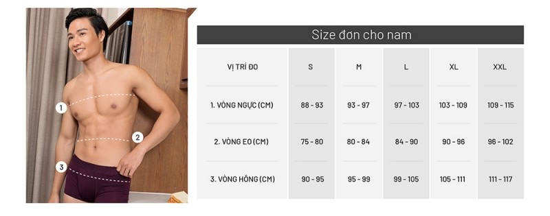 Cách chọn size quần lót nam